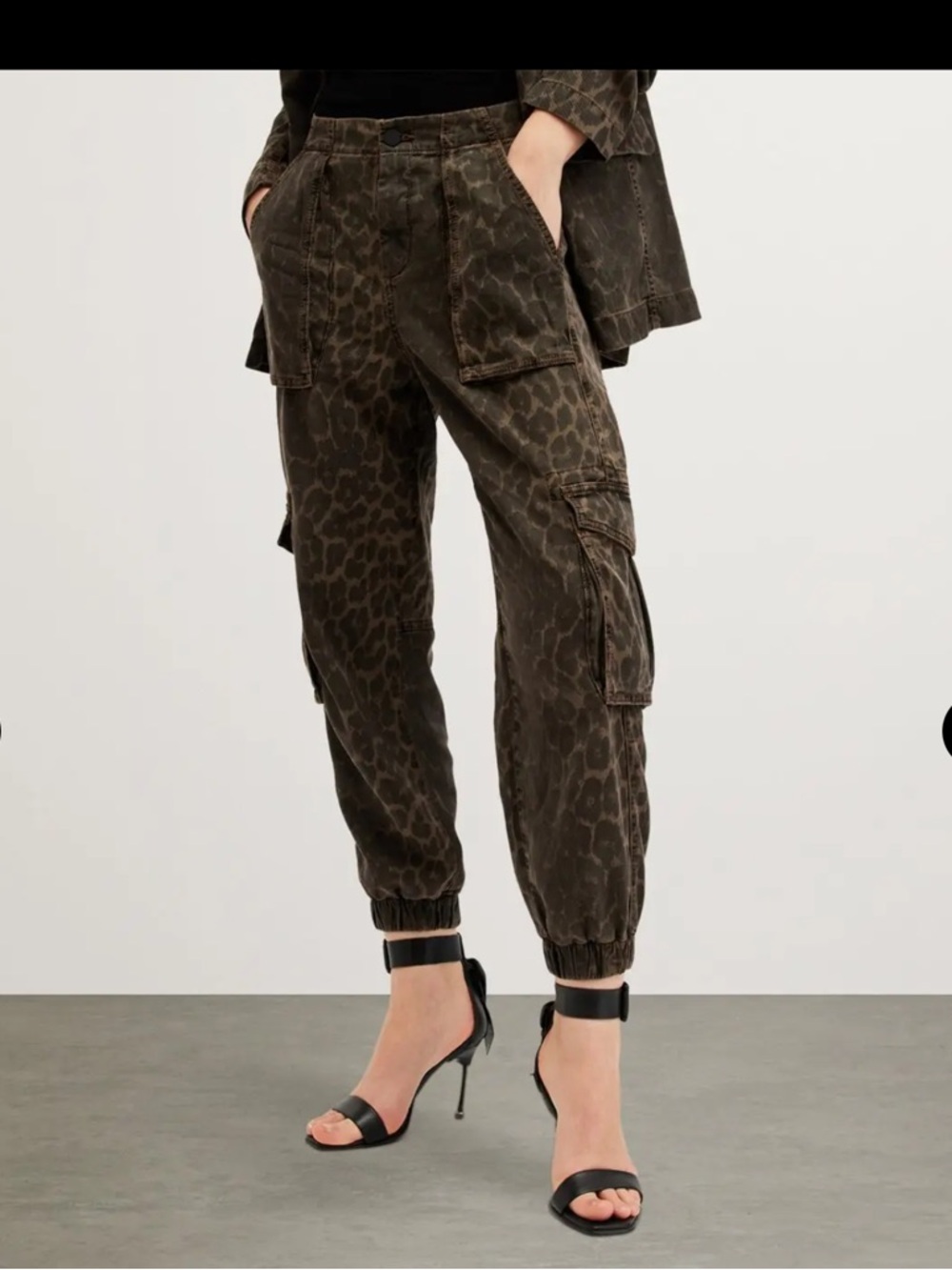 AllSaints Freya Leopard Cargo Joggers